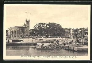 Postcard Barbados, Public Buildings and Trafalgar Square