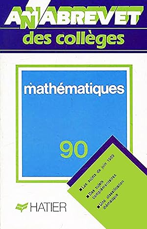 Annabrevet 1990, Brevet des collèges Mathématiques