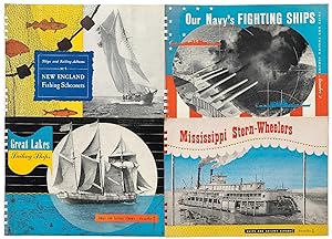 Seller image for Ships and Sailing Albums: [Four Volume Set: Number 1: Mississippi Stern-Wheelers, Number 2: Great Lakes Sailing Ships, Number 3: Our Navy's Fighting Ships, Number 4: New England Fishing Schooners] for sale by Between the Covers-Rare Books, Inc. ABAA