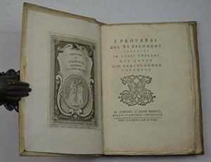 I Proverbi del re Salomone tradotti in versi toscani dal conte Gio. Bartolommeo Casaregi.