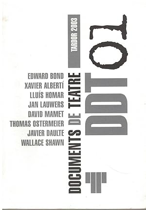 Imagen del vendedor de DDT 01, tardor 2003. Documents de Teatre (en catal) a la venta por Librera Dilogo