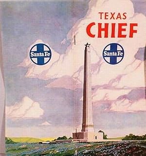 Santa Fe / Texas / Chief / Pullman Chair Car Streamliner Serving / Chicago, Kansas City, Wichita,...