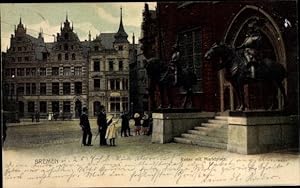 Bild des Verkäufers für Ansichtskarte / Postkarte Hansestadt Bremen, Reiter mit Marktplatz zum Verkauf von akpool GmbH