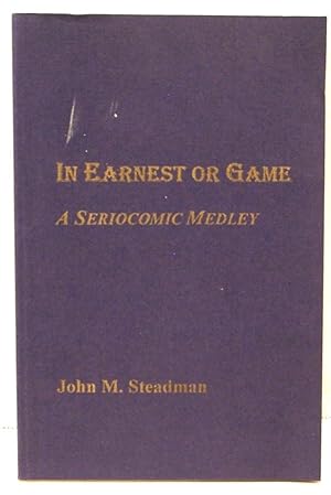 Image du vendeur pour In Earnest or Game. a Seriocomic Medley. Verses Early or Late mis en vente par Oddfellow's Fine Books and Collectables