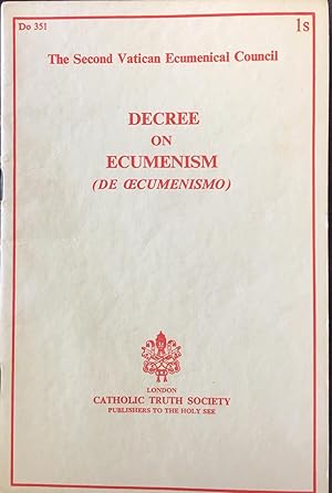 Image du vendeur pour Decree on Ecumenism (De Oecumenismo) mis en vente par BookMarx Bookstore