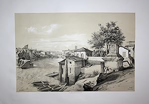 Immagine del venditore per Rome" - Rome Roma Rom Ponte Rotto Italia Italy Ansicht view Lithographie lithograph Litho venduto da Antiquariat Steffen Vlkel GmbH