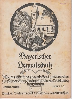 Immagine del venditore per Bayerischer Heimatschutz. Heft 1., Jahr 1918 venduto da Allguer Online Antiquariat