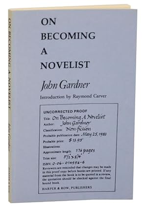 Imagen del vendedor de On Becoming a Novelist a la venta por Jeff Hirsch Books, ABAA