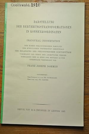 Darstellung der Berührungstransformationen in Konnexkoordinaten. Greifswald 1810