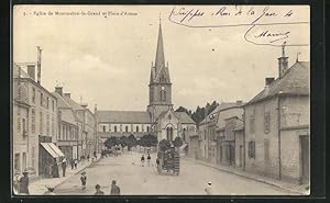 Carte postale Mourmelon-le-Grand, Eglise et Place d`Armes