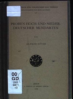 Bild des Verkufers fr Proben Hoch- und Niederdeutscher Mundarten. Kleine Texte fr Vorlesungen und bungen, 146 zum Verkauf von books4less (Versandantiquariat Petra Gros GmbH & Co. KG)