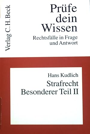 Seller image for Strafrecht: Besonderer Teil II. Delikte gegen die Person und die Allgemeinheit / Prfe dein Wissen ; Band. 10,2 for sale by books4less (Versandantiquariat Petra Gros GmbH & Co. KG)