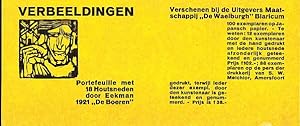 Verbeeldingen. Portefeuille met 18 Houtsneden door Eekman 1921 'De Boeren'. (Prospectus).