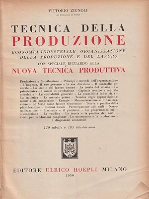 Seller image for Tecnica della produzione for sale by Librodifaccia
