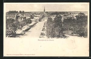 Carte postale Mourmelon-le-Grand, Hauptstrasse avec vue sur l'Église