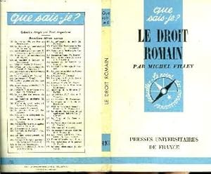 Bild des Verkufers fr Que sais-je? N 195 Le droit romain zum Verkauf von Le-Livre