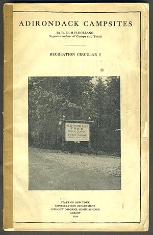 Adirondack Campsites, Recreation Circular 3. Pamphlet with folding map