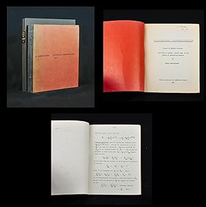 Seller image for Statistical Thermodynamics. Course of Seminar Lectures. Delivered in January - March 1944, at the School of Theoretical Physics, 1944 [SCARCE HECTOGRAPHIC PRINTING OF SCHRODINGER'S SEMINAR LECTURES] for sale by Atticus Rare Books
