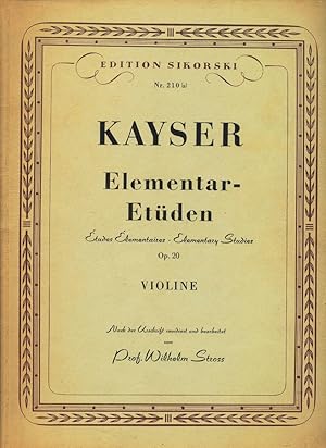 Seller image for 36 Elementar-Etden fr Violine Op. 20 : 36 Etudes Elementaires, 36 Elementary Studies (Ed. Sikorski 210(s)) for sale by Antiquariat Peda