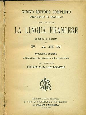 Nuovo metodo completo della lingua francese