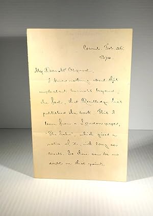 Autograph Letter Signed (H.W.L.) to Mr Osgood, Cambridge, Feb. 26, 1874