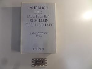 Imagen del vendedor de Jahrbuch der Deutschen Schillergesellschaft. 38. Jahrgang 1994. a la venta por Druckwaren Antiquariat