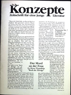 Bild des Verkufers fr Der Mord an der Frau Konzepte - Zeitschrift fr eine junge Literatur, Nr. 7 zum Verkauf von books4less (Versandantiquariat Petra Gros GmbH & Co. KG)