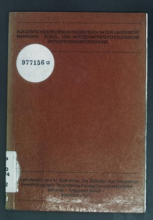 Immagine del venditore per Die Diffusion von innovativen Investitionsgter - Theoretische Konzeption und empirische Befudne. Aus dem Sonderforschungsbereich 24 der Universitt Mannheim: Sozial- und Wirtschaftspsychologische Entscheidungensforschung. venduto da books4less (Versandantiquariat Petra Gros GmbH & Co. KG)