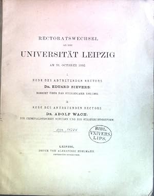 Bild des Verkufers fr Die Criminalistischen Schulen und die Strafrechtsreform: In- Rectoratswechsel an der Universitt Leipzig am 31.October 1902 zum Verkauf von books4less (Versandantiquariat Petra Gros GmbH & Co. KG)