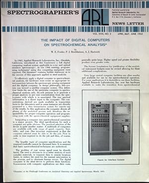 Seller image for The Impact of Digital Computers on Spectrochemical Analysis. Spectrographer's ARL, Vol. XVIII, No.2 for sale by books4less (Versandantiquariat Petra Gros GmbH & Co. KG)