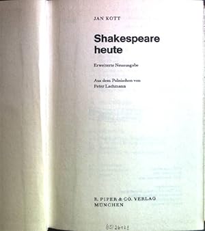 Bild des Verkufers fr Shakespeare heute. zum Verkauf von books4less (Versandantiquariat Petra Gros GmbH & Co. KG)