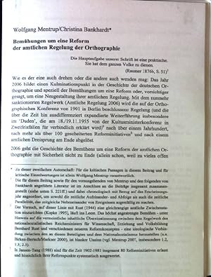 Seller image for Bemhungen um eine Reform der amtlichen Regelung der Orthographie. SONDERDRUCK for sale by books4less (Versandantiquariat Petra Gros GmbH & Co. KG)