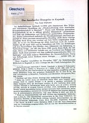 Imagen del vendedor de Das Amorbacher Evangeliar in Kapstadt. a la venta por books4less (Versandantiquariat Petra Gros GmbH & Co. KG)