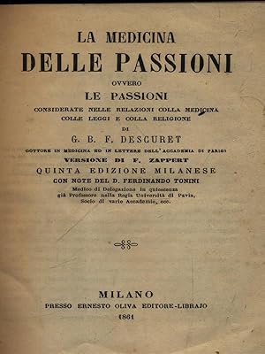 Seller image for La medicina delle passioni for sale by Miliardi di Parole