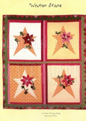 Winter Stars Quilt Pattern a Rose Cottage Design by Laurie Bird