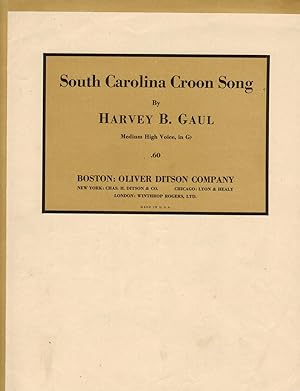 Seller image for SOUTH CAROLINA CROON SONG for sale by Jim Hodgson Books