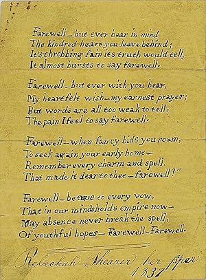 Farewell, an Original poem at the Departure of a Friend