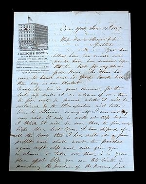 Letter from a Commission Merchant regarding Wood and Flour on French's Hotel Letterhead