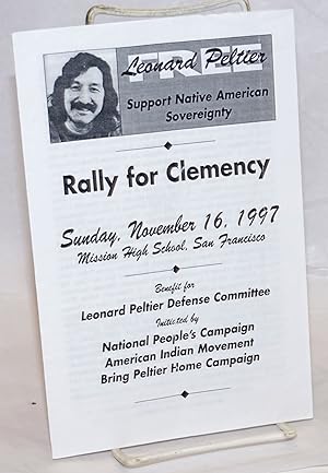 Immagine del venditore per Free Leonard Peltier. Support Native American Sovereignty. Sunday, November 16, 1997. Mission High School, San Francisco venduto da Bolerium Books Inc.