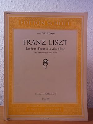 Imagen del vendedor de Franz Liszt. Les jeux d'eaux  la ville d'Este. Die Wasserspiele der Villa d'Este. Fr Piano. Edition Schott 06297 a la venta por Antiquariat Weber