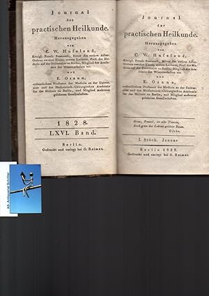 Imagen del vendedor de Neues Journal der practischen Heilkunde. Band LXVI. Einundsechzigster Band. In 6 Stcken. [Januar-Junius]. a la venta por Antiquariat Schrter -Uta-Janine Strmer