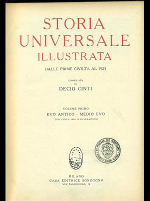 Bild des Verkufers fr Storia universale illustrata vol. 1 zum Verkauf von Librodifaccia