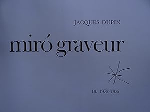 Seller image for Miro, Graveur,III,1973-1975 for sale by GREBOOKS
