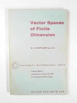 Seller image for Vector spaces of finite dimension for sale by Cotswold Internet Books