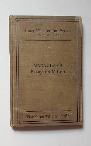 Bild des Verkufers fr McCaulay's Essay On Milton zum Verkauf von nbmbks
