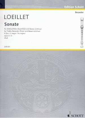 Bild des Verkufers fr Sechs Sonaten op. 3fr Alt-Blockflte (Flte, Oboe, Violine) und Basso continuo, Violonce zum Verkauf von AHA-BUCH GmbH