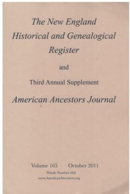 Seller image for The New England Historical and Genealogical Register and Third Annual Supplement American Ancestors Journal, Volume 165, October 2011 for sale by Reflection Publications