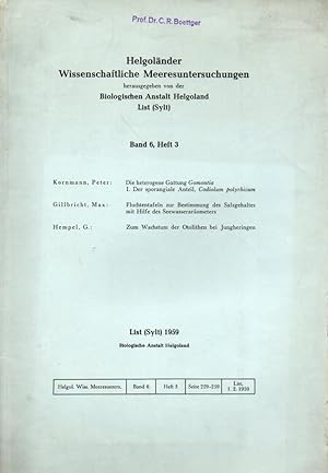 Helgoländer Wissenschaftliche Meeresuntersuchungen Band 6, Heft 3