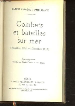 Image du vendeur pour Combats et batailles sur mer (septembre 1914 - dcembre 1914) - mis en vente par Le-Livre