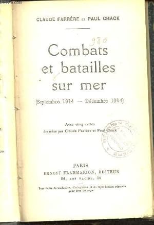 Image du vendeur pour Combats et batailles sur mer (Septembre 1914-dcembre 1914) mis en vente par Le-Livre